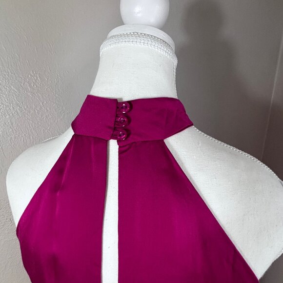 French Connection Halter Column Maxi Dress - Magenta - Picture 5 of 11